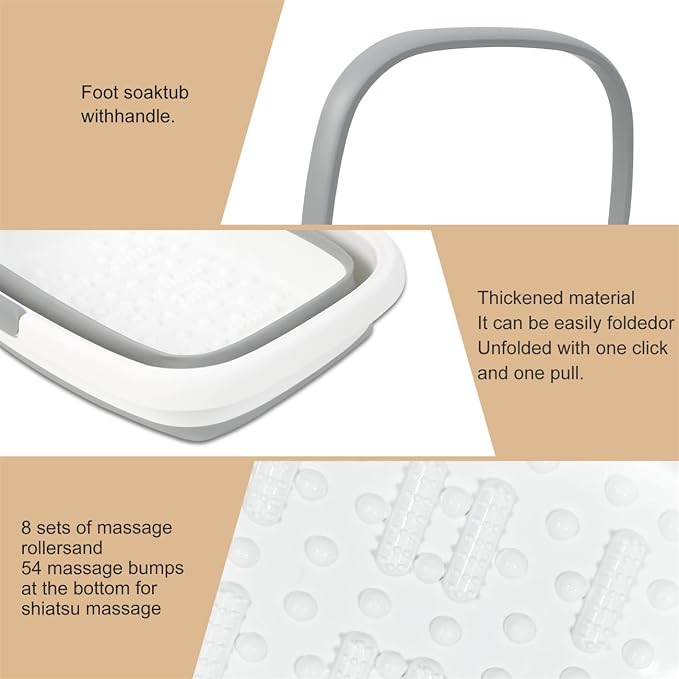 2 Pack Foldable Foot Bath Basin, Collapsible Foot Soak Tub, Foot Tub - Image 5