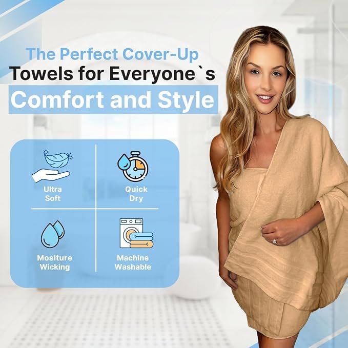 Infinitee Xclusives 100% Cotton Luxury Bath Towels Set of 2 - Image 4