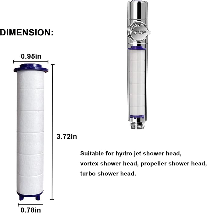 High Pressure Handheld Turbo Fan Shower Head PP-Cotton Filter Cartridge - Image 4