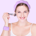 Beleki Spa Headband for Washing and Wristband Set Sponge Headband Women Face - Image 4
