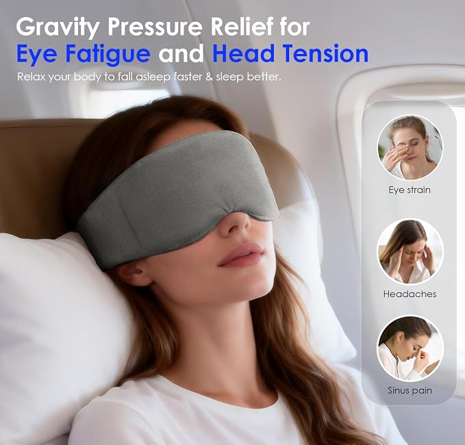Weighted Eye Mask for Sleeping, Soft Minky Sleep Mask for Side Sleeper - Image 5