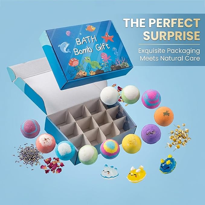 Bath Bombs with Surprise Inside, 6/12 Pack Fizzy Bubble Bath Gift Set, Dinosaur - Image 8