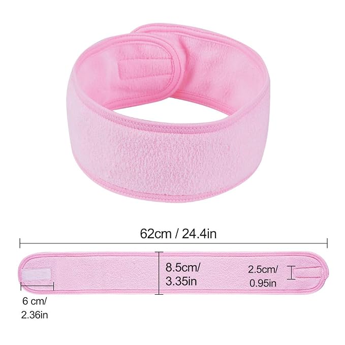 4 PCS Facial Spa Headbands， Makeup Shower Bath Wrap Sport Headband Terry Cloth - Image 2