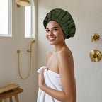 Reusable Shower Cap for Women, Large Waterproof Shower Bonnet - Image 4