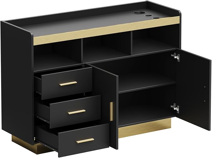 Salon Storage Cabinet Barber Station, Freestanding Hair Styling Station - Image 8