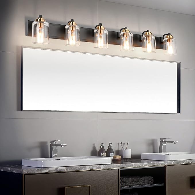 SOLFART Bathroom Vanity Light Black and Brass Bathroom Light fixtures Durable - Image 2