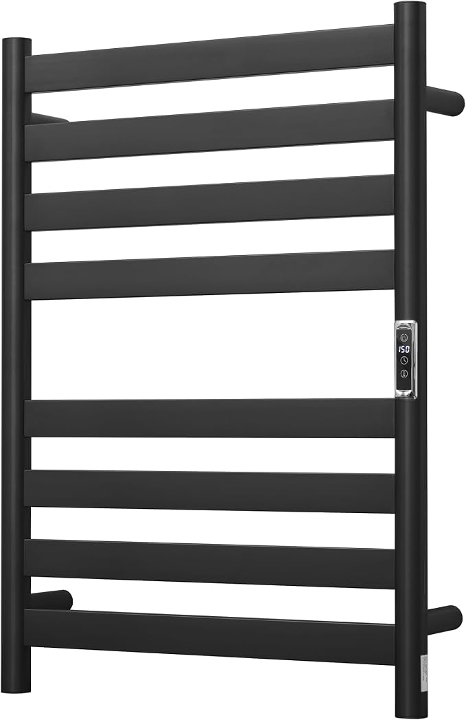Heated Wall Mounted Electric Towel Warmer Rack, Timer & Temperature Control - Image 8