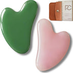 Rena Chris 2PCS Gua Sha Facial Tools: Jade Stone Guasha Tool by RenaChris