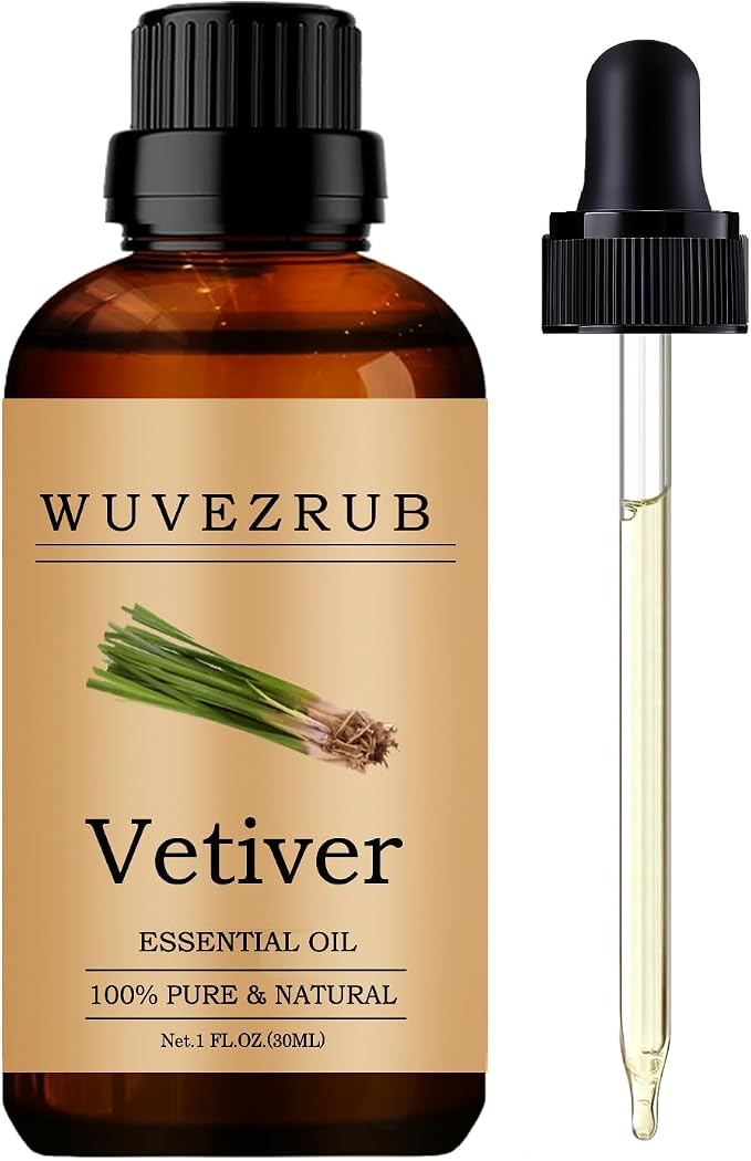 Vetiver Essential Oils, 30ML Pure and Natural Essential Oil by WUVEZRUB