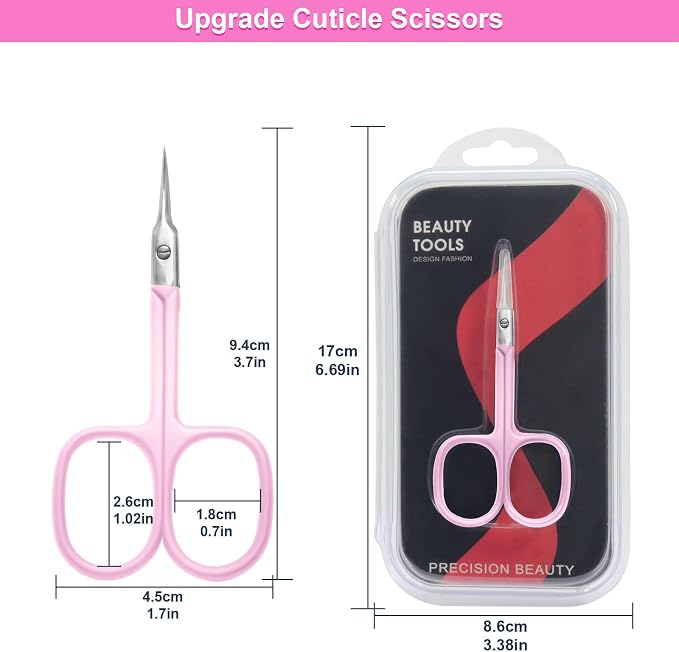 CGBE Cuticle Scissors Extra Fine Curved Blade, Super Slim Manicure Scissors - Image 6