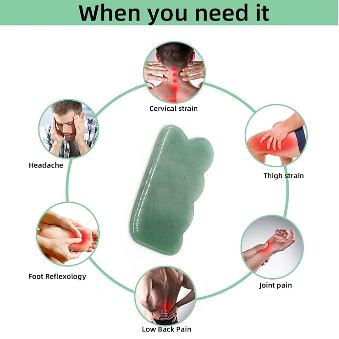 Gua Sha Facial Tool Natural Jade Stone Massage Board Tools - Image 4