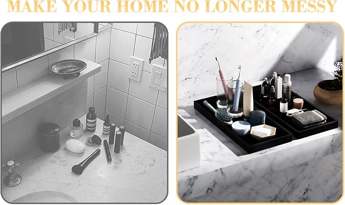 BBK Bathroom Vanity Tray 11.8 in- 2 Pack Silicone Bathroom Tray - Image 4