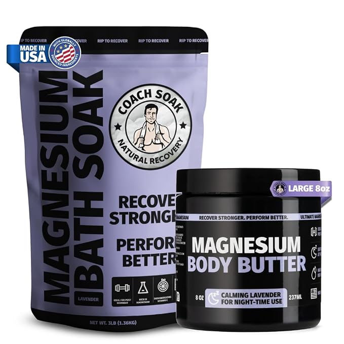 Coach Soak Recovery Bath Soak & Nighttime Magnesium Body Butter Bundle by CoachSoak