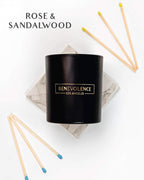 Benevolence LA Rose & Sandalwood Scented Candle | Soy Christmas Candles - Image 2
