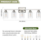 Unicozin Modern Bathroom Light Fixtures, 5 Light Vanity Lights Over Mirror - Image 6