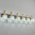 Crystal Vanity Lights 6-Light Black Gold Bathroom Vanity Lights Modern Crystal by FDPBY