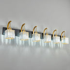 Crystal Vanity Lights 6-Light Black Gold Bathroom Vanity Lights Modern Crystal by FDPBY