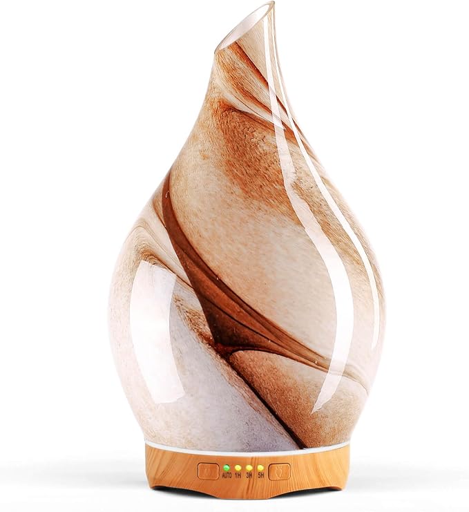 Porseme 280ml Essential Oil Diffuser Glass Color Changing Aroma Air Diffusers by Porseme