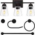 hykolity 3-Light Bathroom Vanity Light, 5-Piece All-in-One Bathroom Set by hykolity