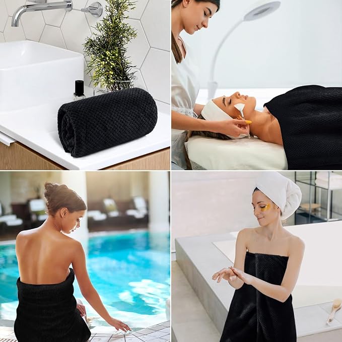 HOMEXCEL Bath Towel Set Pack of 4, 30 x 60 Inches Large Microfiber Bath Towels - Image 7
