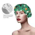 Funny Chickens Shower Cap For Women Reusable Waterproof Double Layers Bath Cap - Image 3