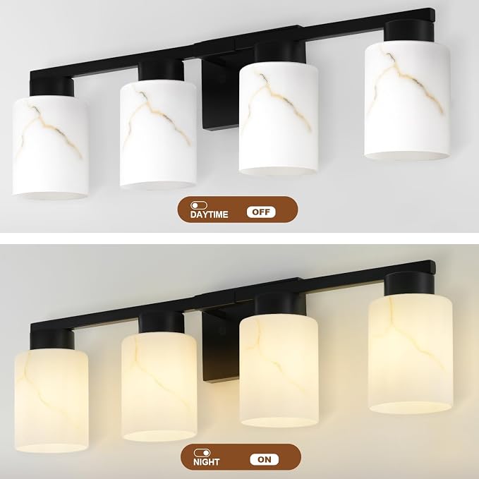 4-Light Bathroom Light Fixtures, Modern Vanity Lights, Living Room, E26 Base - Image 7