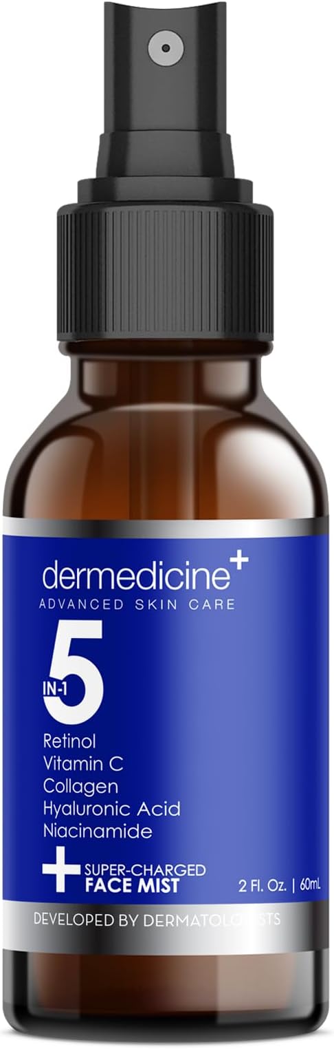 5 in 1 Super Charged Anti-Aging Face Mist w/Retinol, Vitamin C, Hyaluronic Acid by Dermedicine