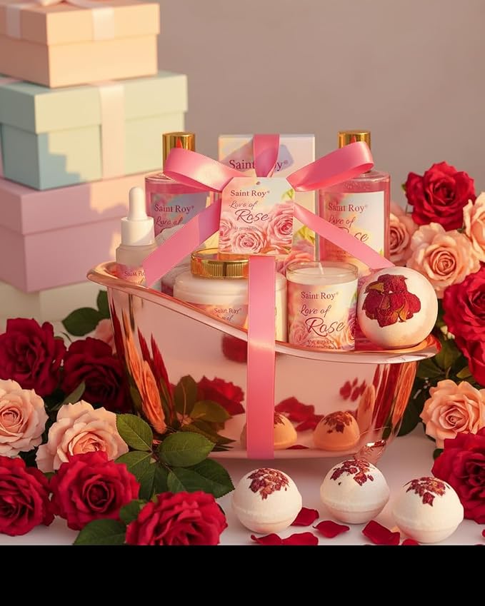 Mothers Day Gifts for Women, Bath Kit Rose Bath and Body Gift, Facial Skin Care - Image 6