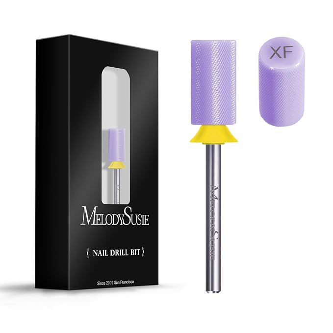 MelodySusie Ceramic Nail Drill Bits, 3/32'' Chamfer Flat Top Large Barrel Bits by MelodySusie