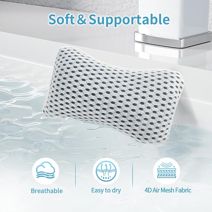 Upgraded Bath Pillows for Tub, Slip Resistant Waterproof Bath Pillows for Tub - Image 4