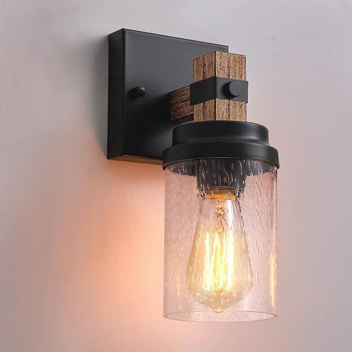 1-Light Rustic Wall Sconces Farmhouse Bathroom Light Fixtures Over Mirror by ZSMIHDOH