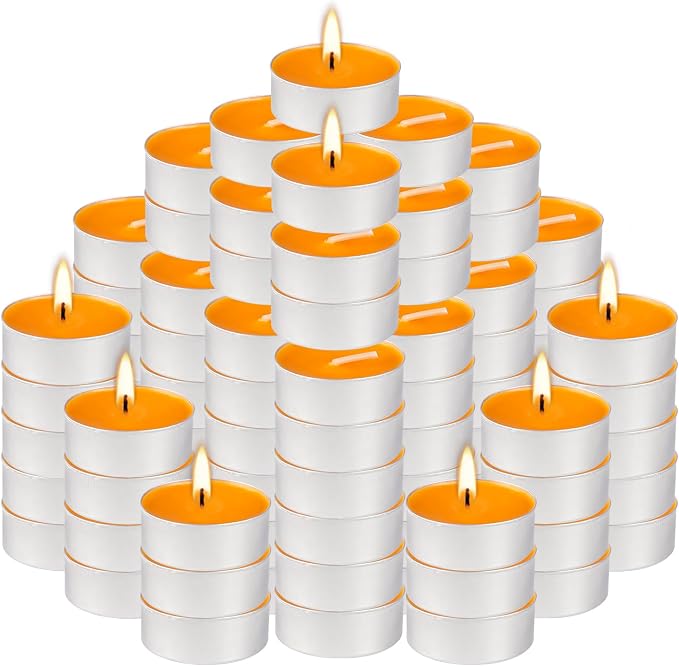 100 Pack Scented Tealight Candles 4 Hours, Winter Orange Aromatherapy Candles - Image 2