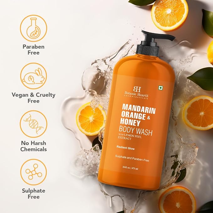 Botanic Hearth Mandarin Orange & Honey Body Wash – Refreshing Shower Gel - Image 6