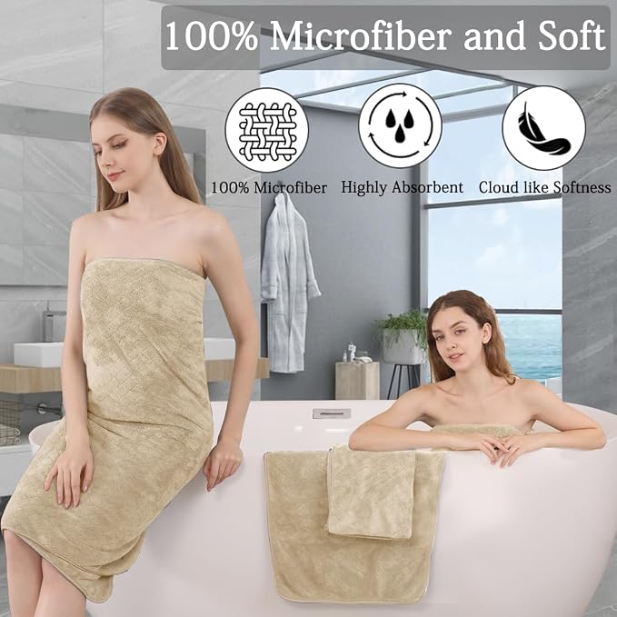 4 Piece Extra Large Bath Towels Set 35x70 Inches - Image 3