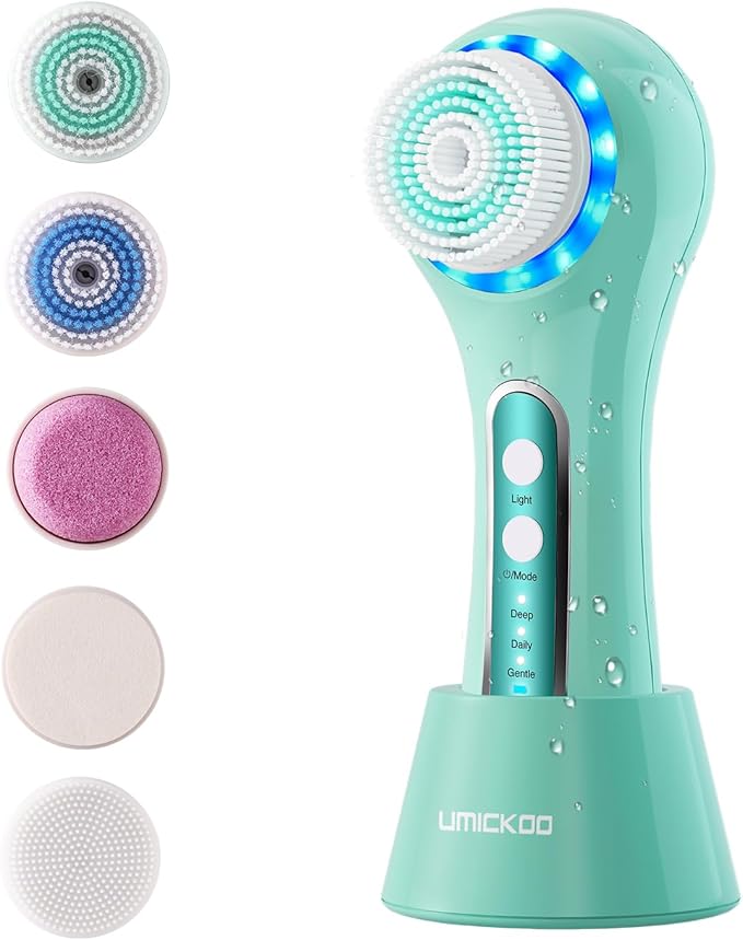 UMICKOO Electric Facial Cleansing Brush, 2-Way Rotating Face Scrubber by UMICKOO