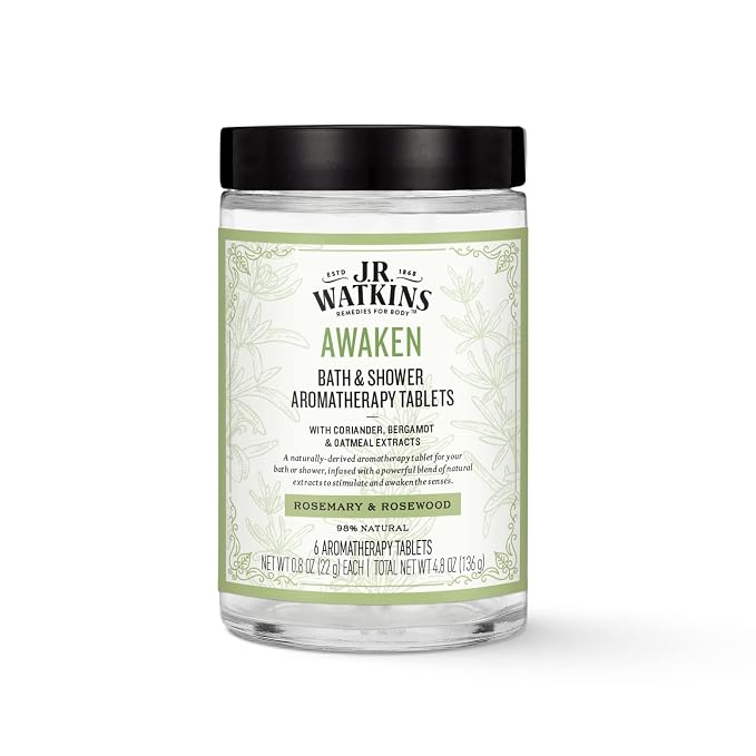 J.R. Watkins Awaken Bath & Shower Aromatherapy Tablets, Rosemary & Rosewood by JRWatkins