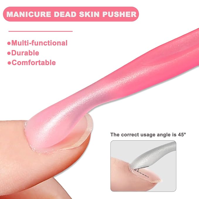2Pcs Plastic Cuticle Pusher, Dual-end Dead Skin Nail Pusher, Gentle Plastic - Image 4