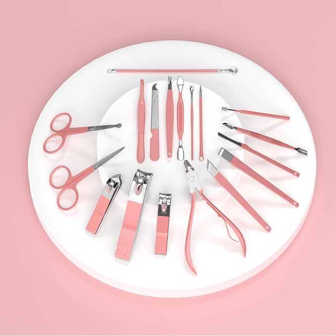 ZIZZON Manicure Set 18 in 1 Professional Pedicure Set Nail scissors Grooming Kit - Image 9