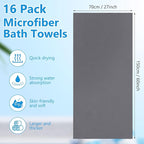 SmoothNovelty 16 Pack Microfiber Bath Towels Bulk 27'' x 60'' Oversized Beach - Image 2