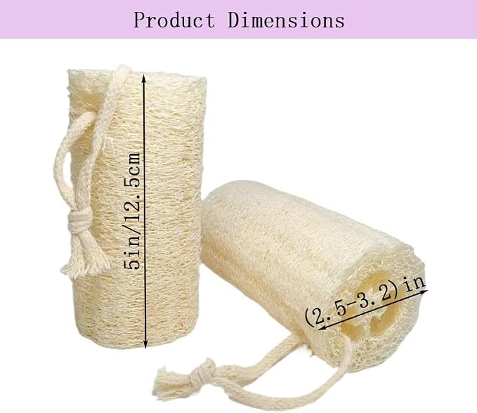 Natural Loofah Exfoliating Body Scrubber, Bath Shower Loofah Sponge - Image 2