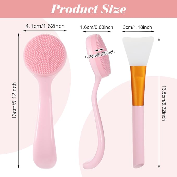4 Pcs Silicone Face Brush with 2 Manual Face Scrub Brush, Facial Brushes - Image 2