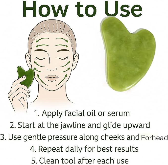 Gua Sha Facial Tool and Jade Roller Set –Anti-Aging Tools - Image 8