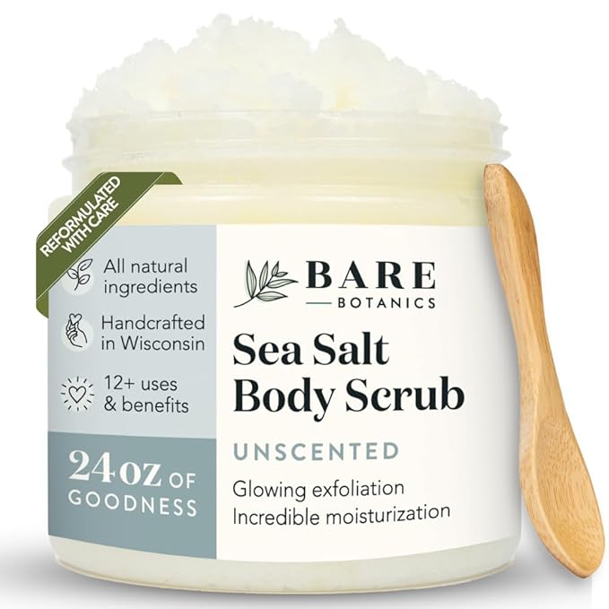 Bare Botanics Unscented Body Scrub 24 oz by BareBotanics