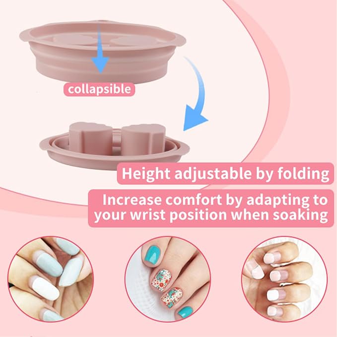 Silicone Hand Soaking Bowl for Nail Art & Manicures – Foldable, Dual Hand Spa - Image 5
