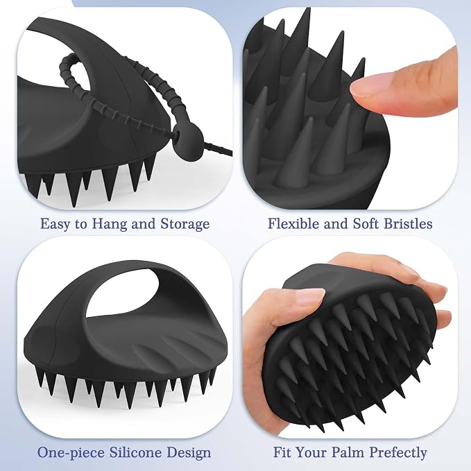 Manmihealth Silicone Back Scrubber & Soft Bath Glove, Silicone Scalp Massager - Image 6