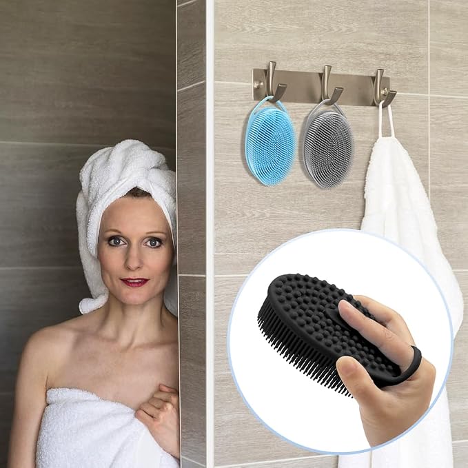 3 Pack Silicone Body Scrubber, Exfoliating Body Scrubber Fit - Image 4