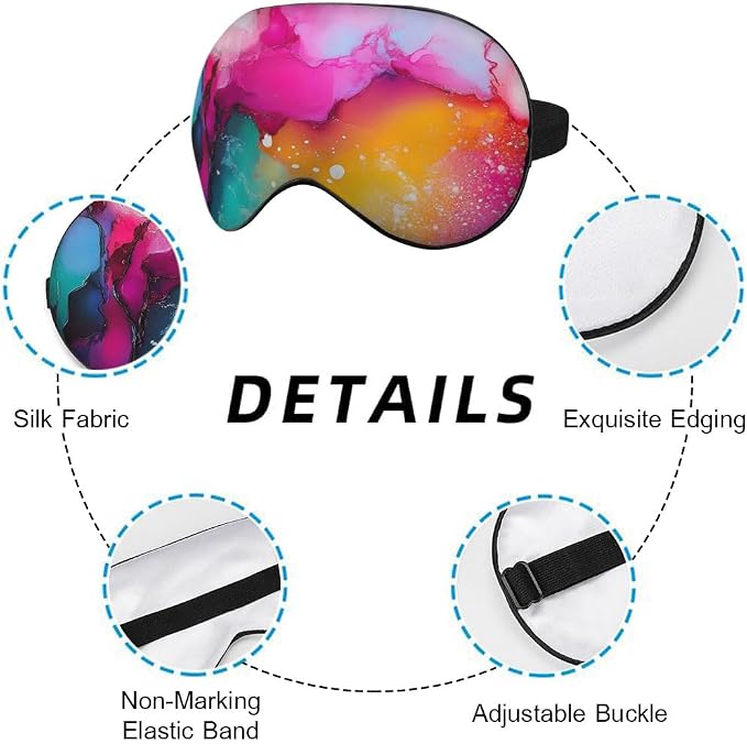 Abstract Marble Silk Eye Mask Sleep Mask Fluid Colorful Painting Artwork - Image 3