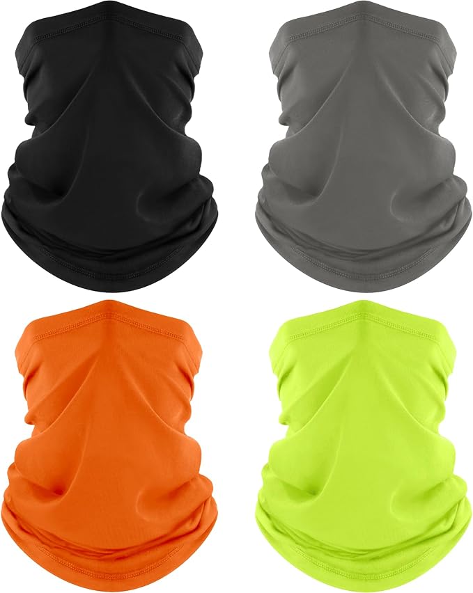 ROXUN 4 Pack Neck Gaiter, Cooling Breathable Face Mask UV Protection Scarf by Roxun