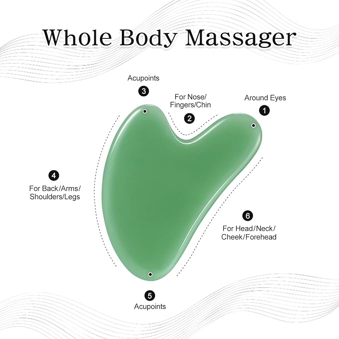 rosenice Gua Sha Facial Tools Guasha Tool Gua Sha Jade Stone Manual Massage - Image 3