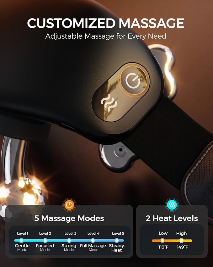 Upgraded Neck Massager for Pain Relief Deep Tissue, Cordless Neck and Shoulder - Image 5